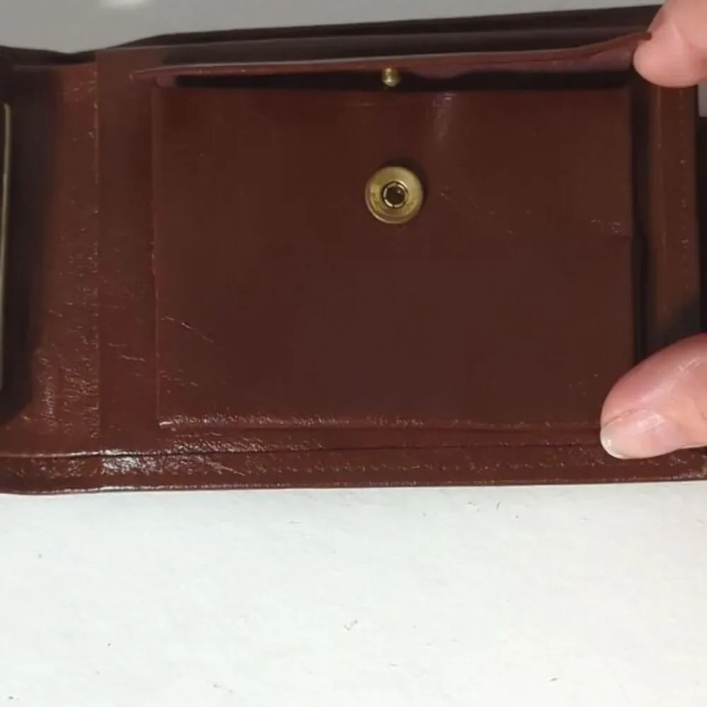 VTG Princess Gardner Calfskin Bifold Billfold‎ Wallet Brown Leather 3.5x5 Retro